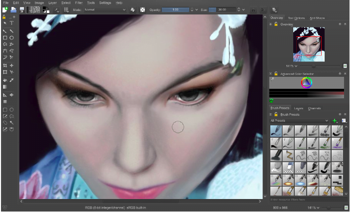aplikasi desain grafis gratis - Krita