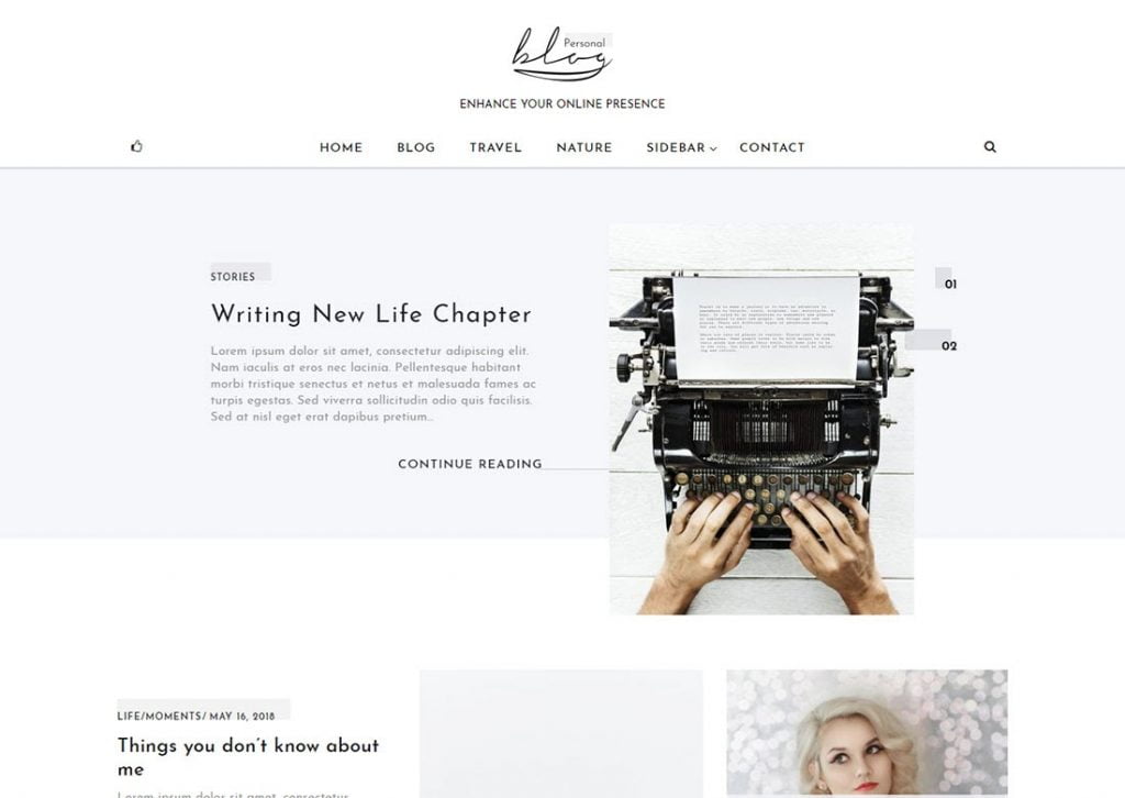 Blog Personal - Theme WordPress Gratis