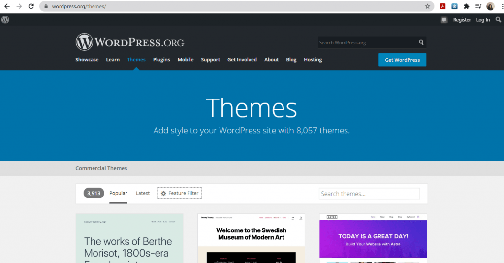 Download WordPress Theme 1 dari WordPress-org