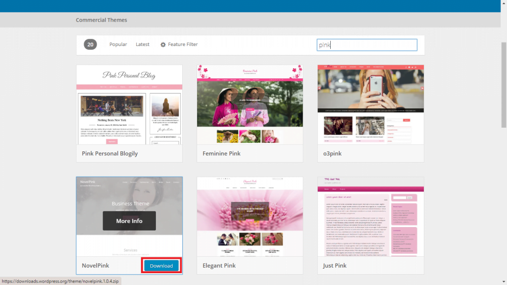 Download WordPress Theme 4 dari WordPress-org