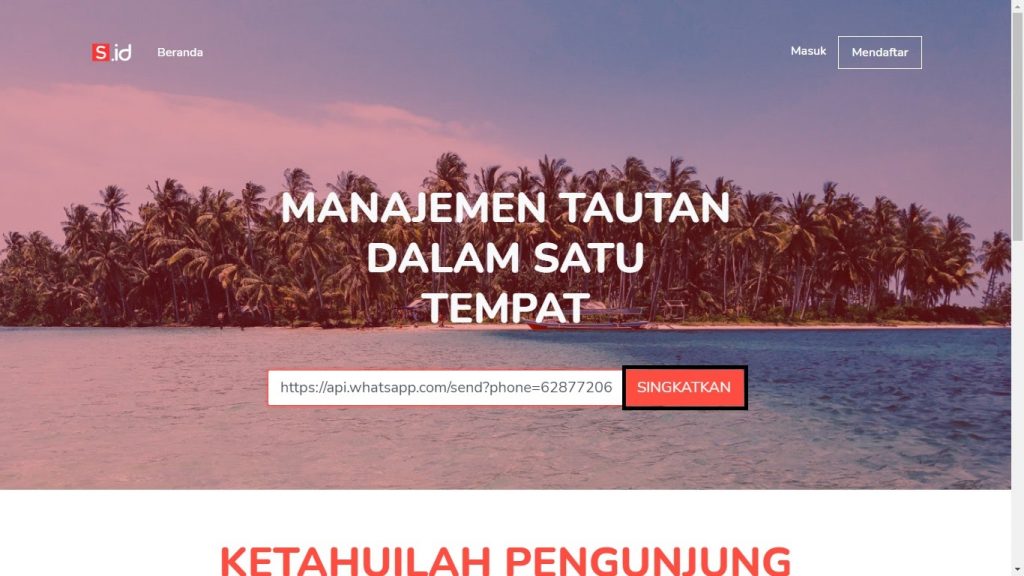 Membuat Link WhatsApp dengan URL Shortener 1