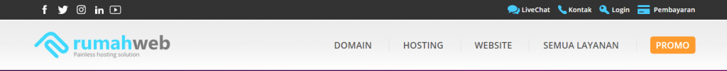 halaman header pada website - Rumahweb Indonesia