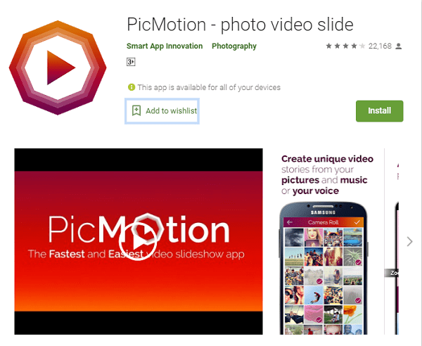 PicMotion - Aplikasi Edit Foto Jadi Video Gratis