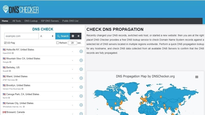 Dnschecker.org - 5 DNS Checker