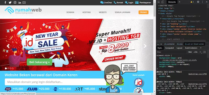 Inspect Element untuk mengolah tampilan website atau css