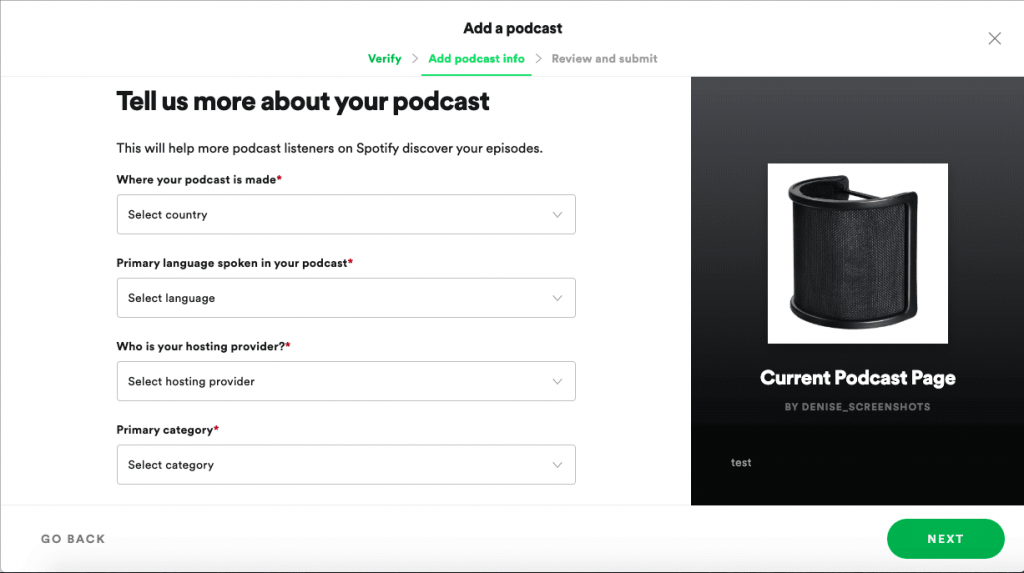 mengisi Detail Informasi Podcast