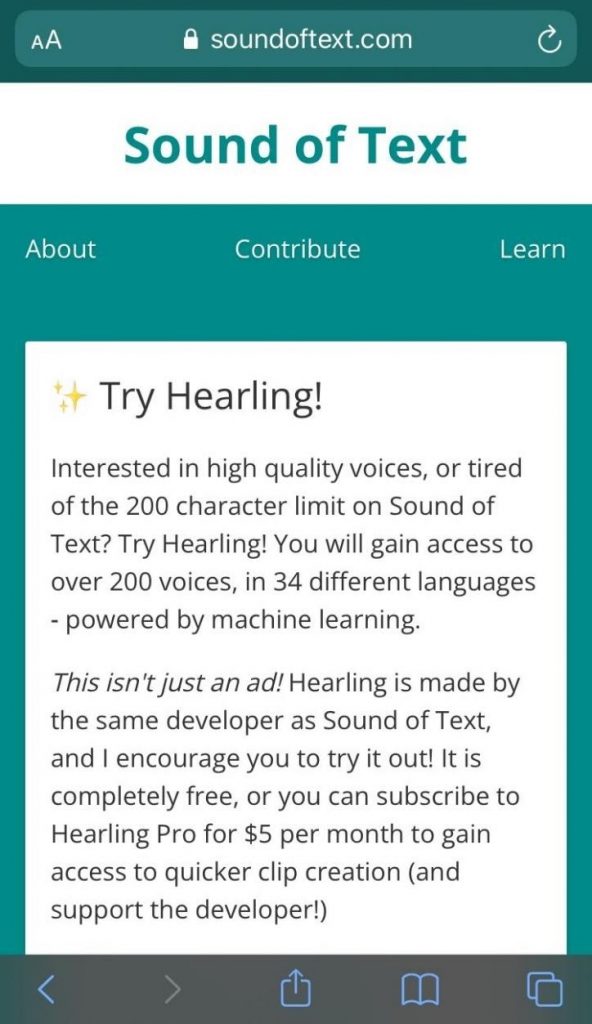 sound of text