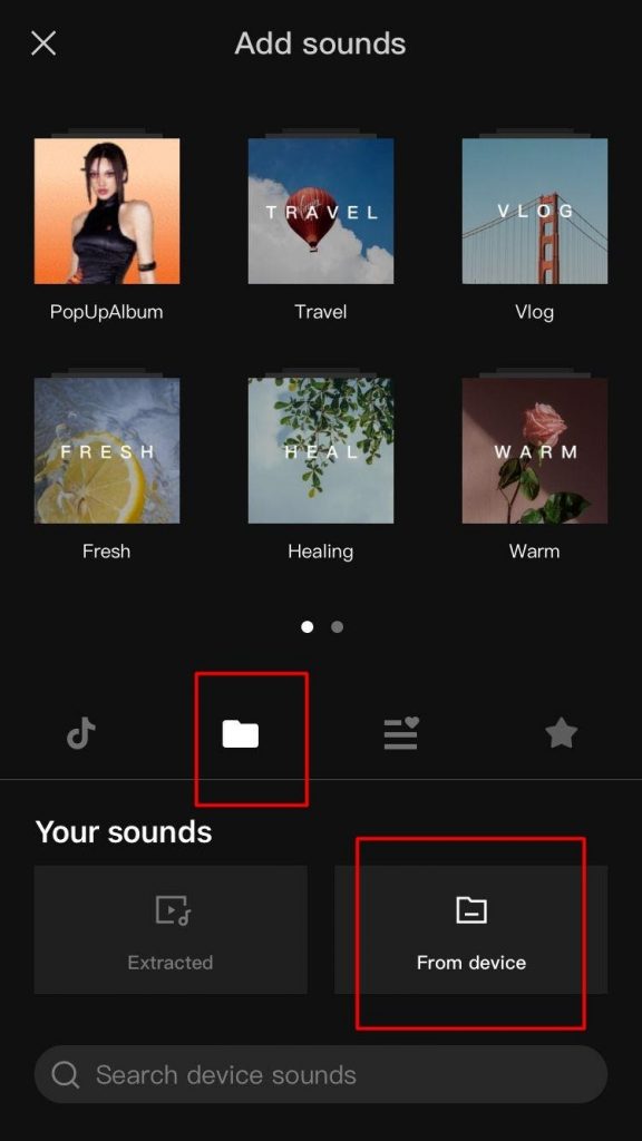 pilih sound from Device