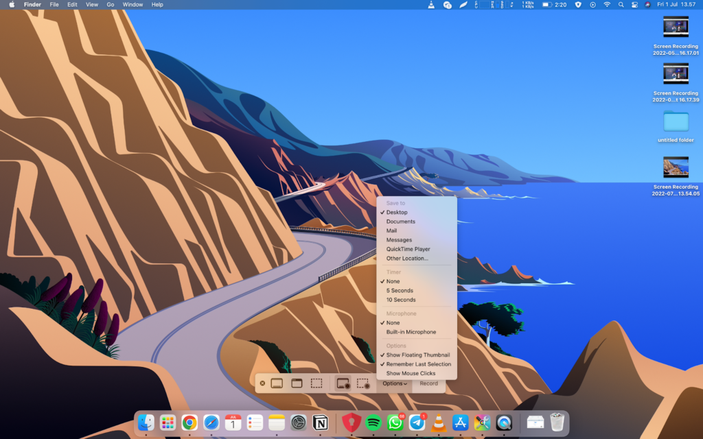 Record di Laptop Mac OS dengan mengubah pengaturan