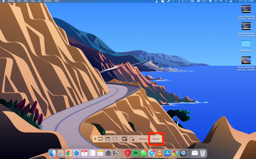 record layar di mac
