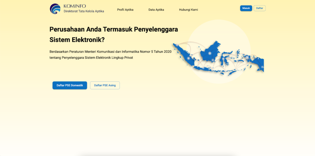 Cara melihat list PSE Kominfo
