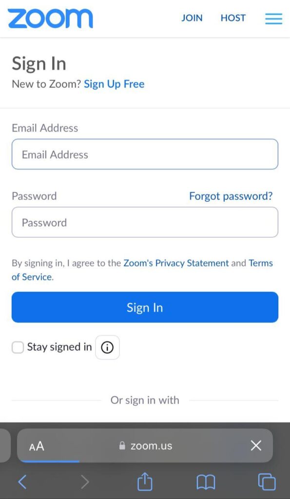 Login ke Zoom