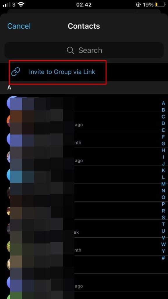 invite to group via link