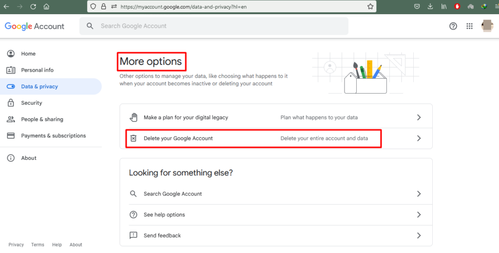 delete your Google account