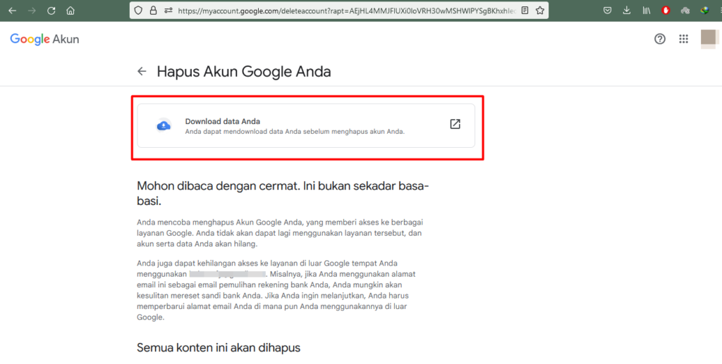 opsi download data backup