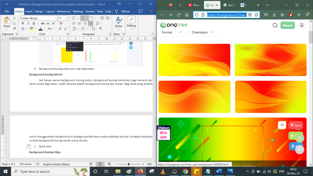 Background Kuning Merah