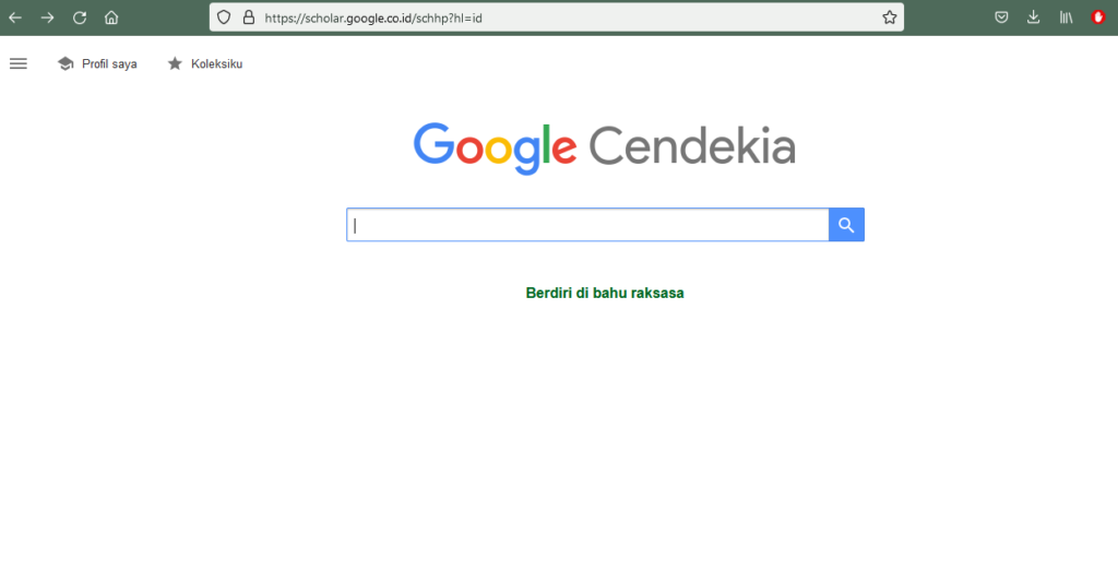 halaman utama Google Cendekia
