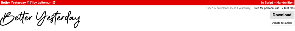 Better Yesterday - Contoh Tulisan Estetik