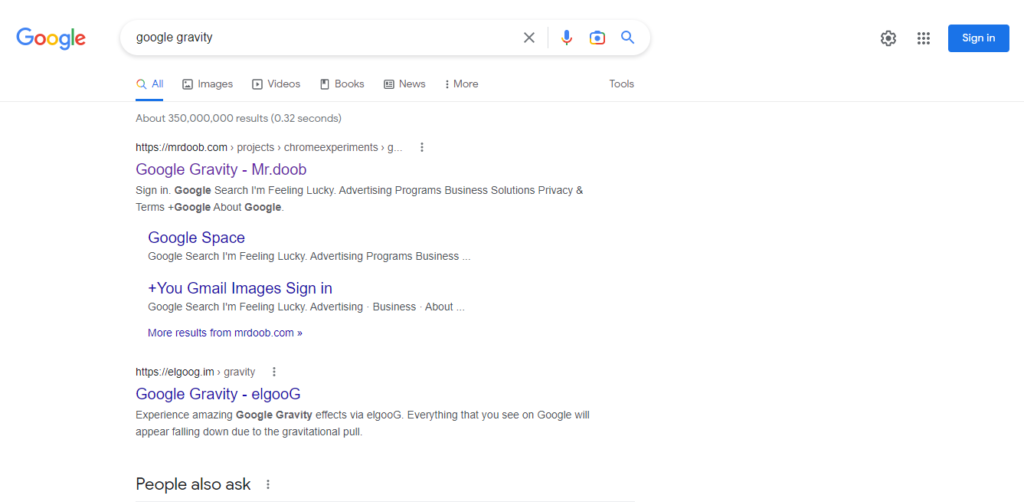 hasil pencarian google gravity