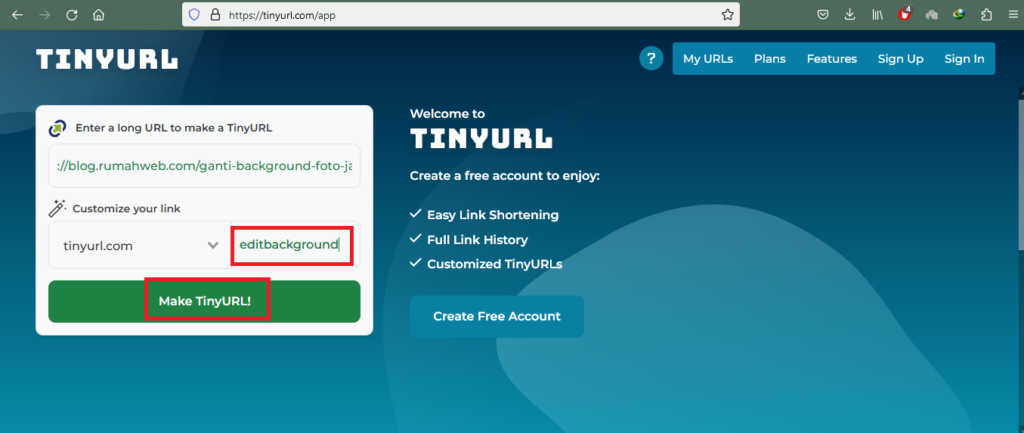 generate TinyURL