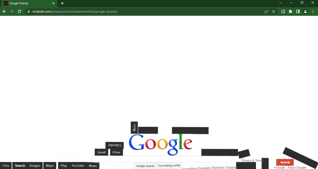 uniknya google gravity