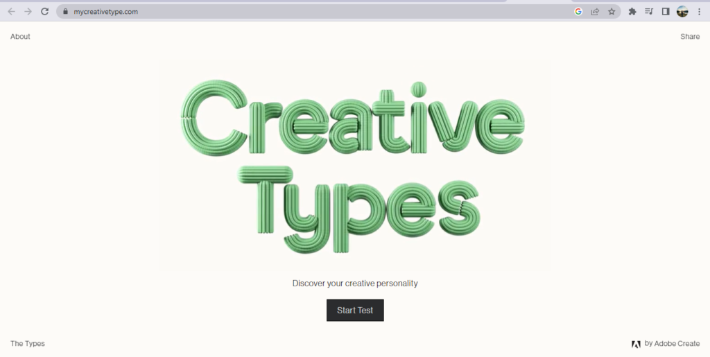 Contoh microsite adalah CreativeTypes (Adobe Create) 