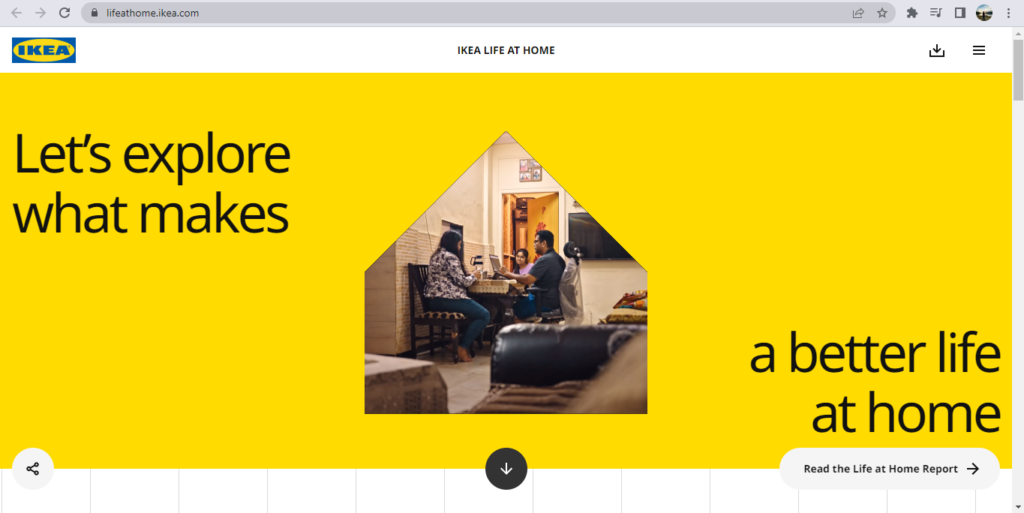 Contoh microsite adalah Life at Home (IKEA)