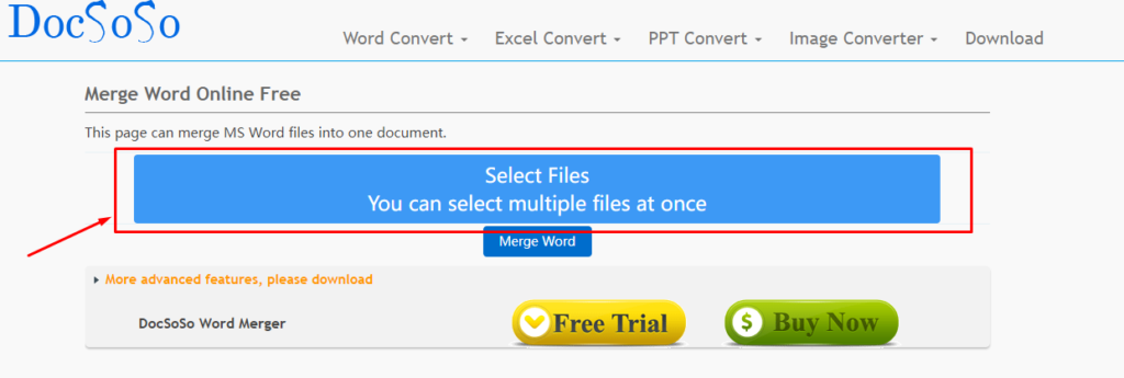 cara menggabungkan file word dari Docsoso.com