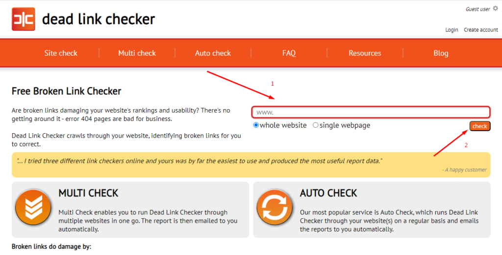 cara cek broken link dengan Dead Link Checker