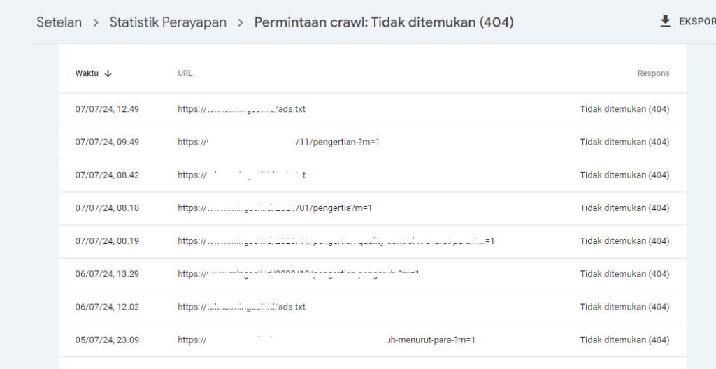 contoh halaman brokene link