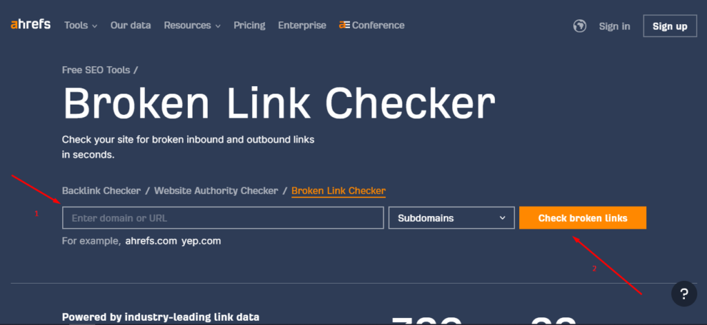 cara cek broken link dengan ahref
