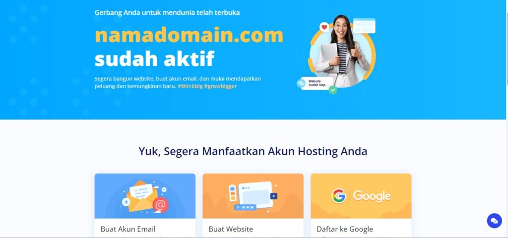 nama domain sudah aktif