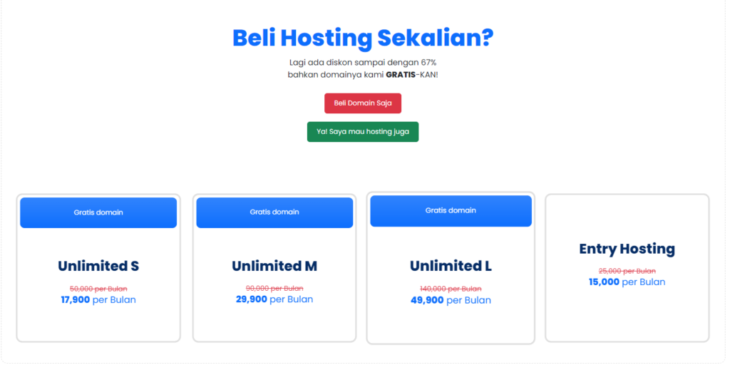pilih paket hosting