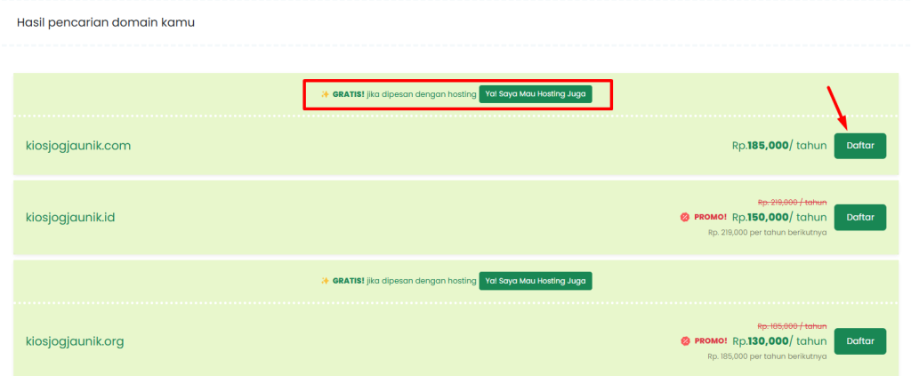 Membeli Domain .COM di Rumahweb