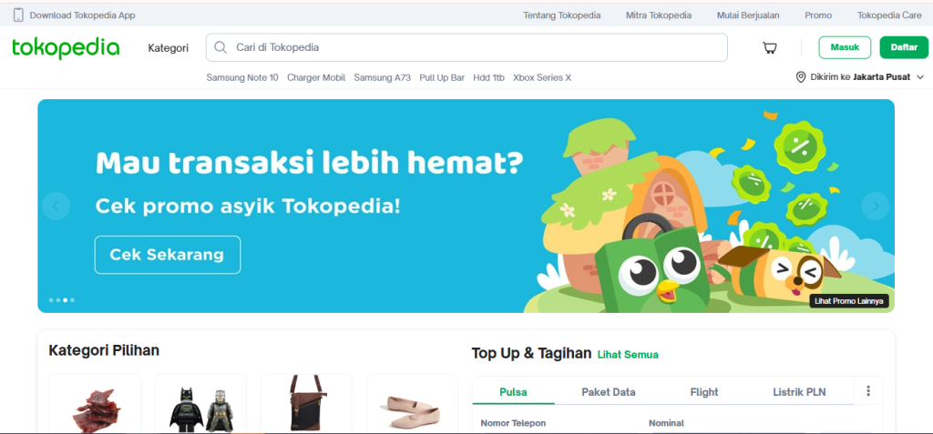 Tokopedia - Contoh Website Company Profile Untuk Bisnis