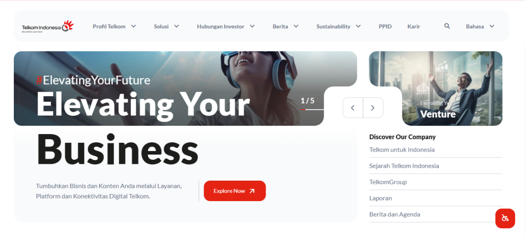 Telkom Indonesia - Contoh Website Company Profile Untuk Bisnis
