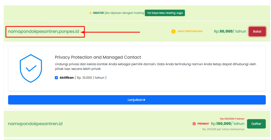 domain .ponpes.id masih tersedia