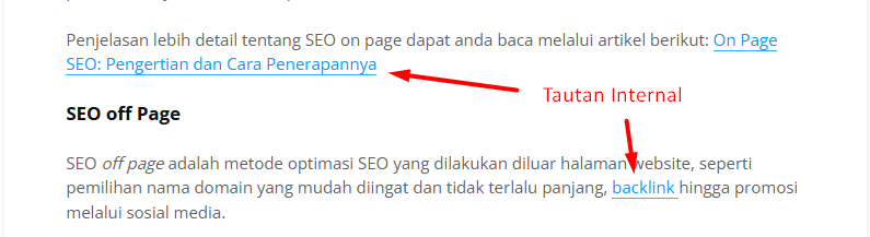 Menambahkan Tautan Internal