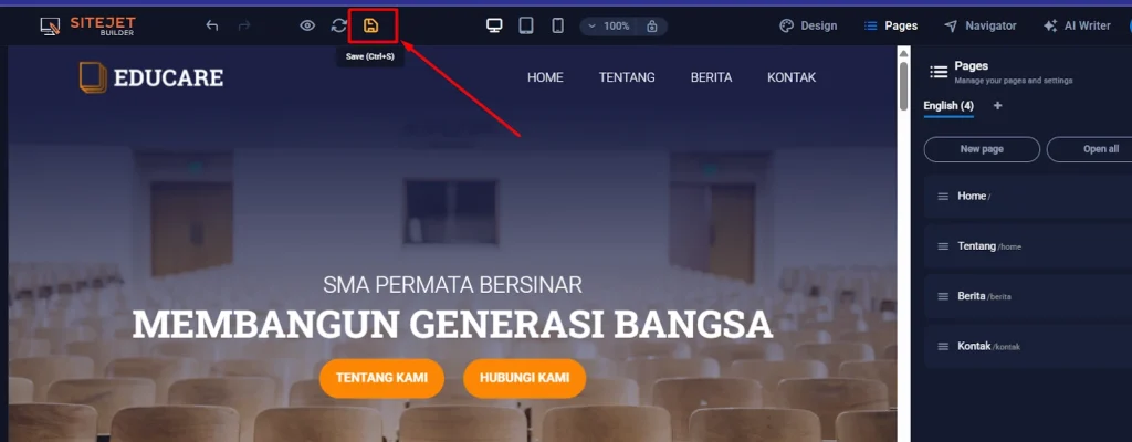 simpan halaman