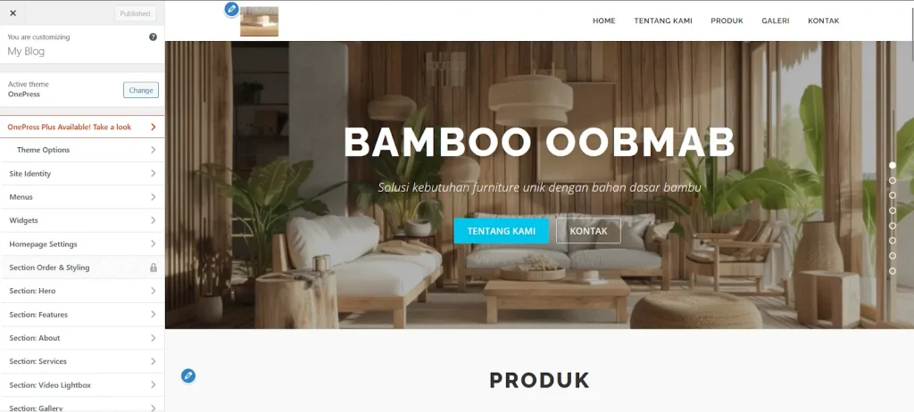 setting homepage - Membuat Website Perusahaan Tanpa Coding