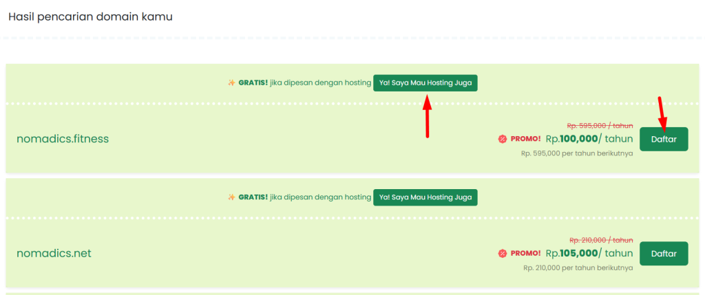 beli domain .fitness di Rumahweb