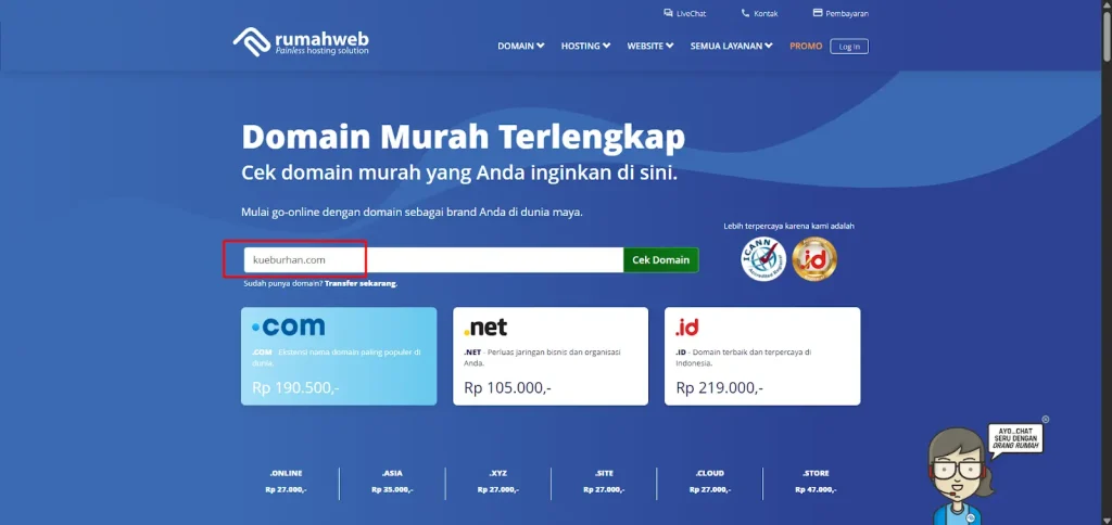 Cek nama domain