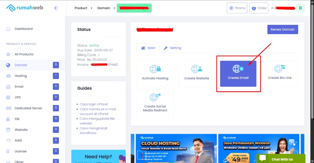 Membuat email domain sendiri