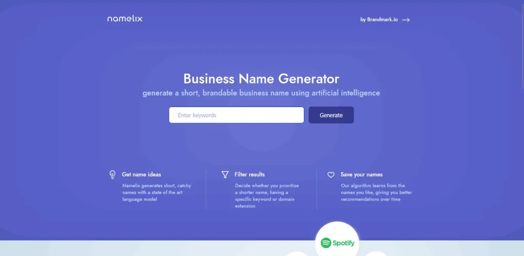 Namelix Name Generator- Cek Nama Toko Online yang Bagus